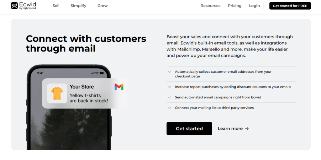 Ecwid Features Every Online Store Owner Should Know 14 ecwid email